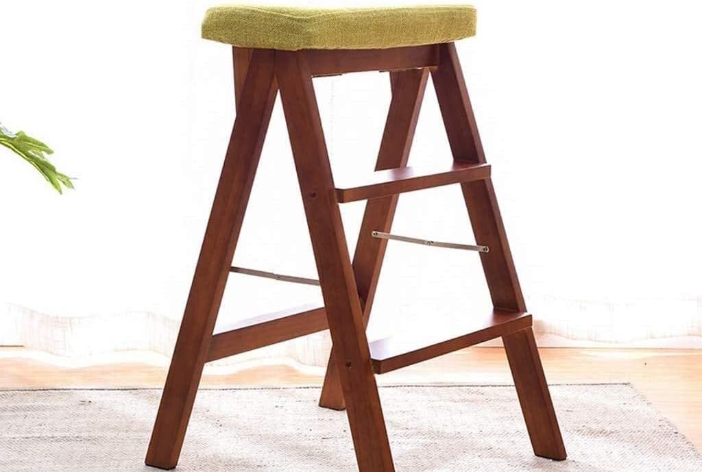 Solid Wood Three Steps Folding Step Stool Y1932