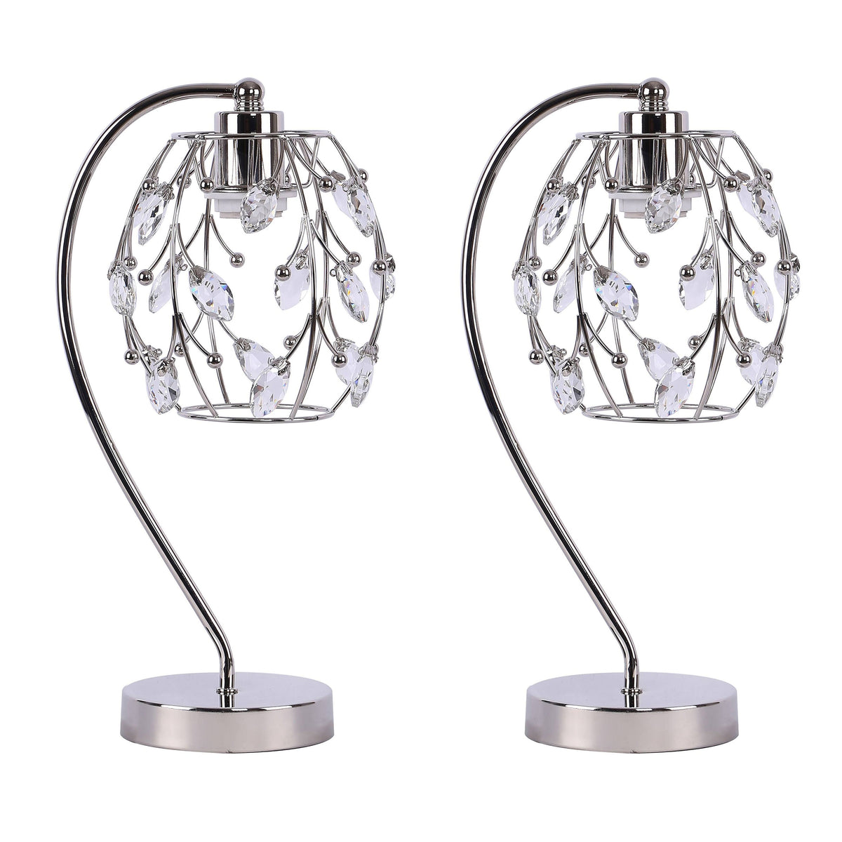 Polished Nickel Task Lamp with Crystalline Metal Shade (2-Pack) R16076