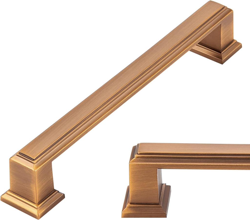 10 Pack Antique Brass Cabinet Hardware Pulls, 5 inch Hold Centers C52817