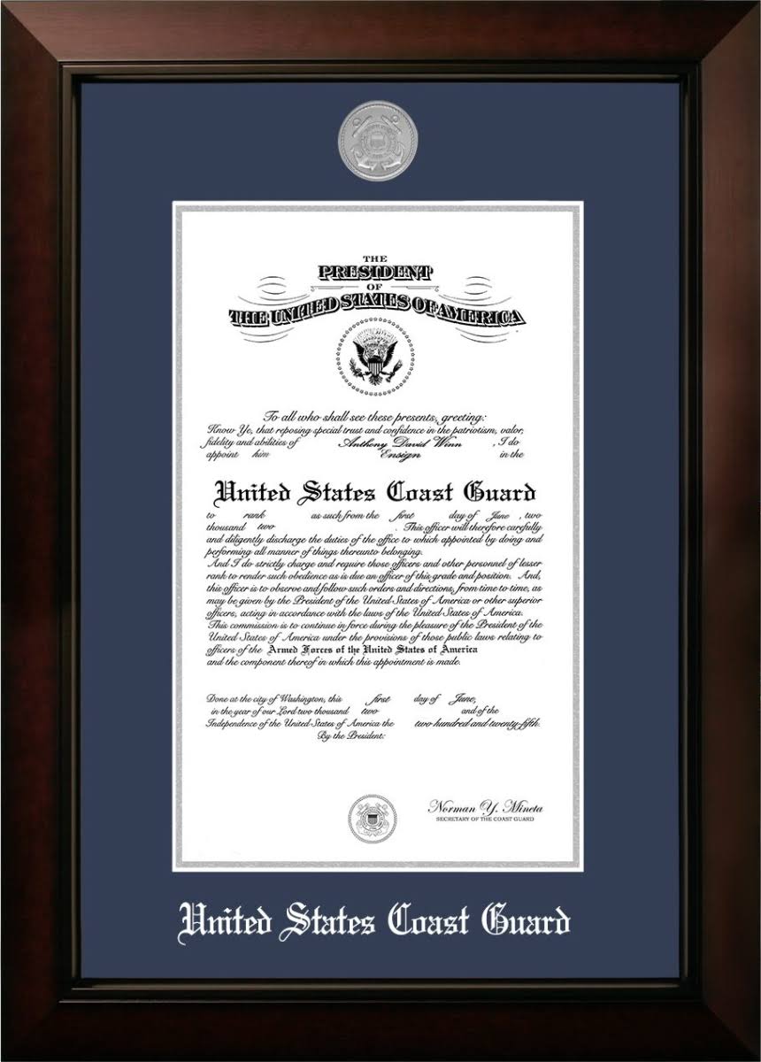 8x10 Certificate Frame with Silver Medallion J750