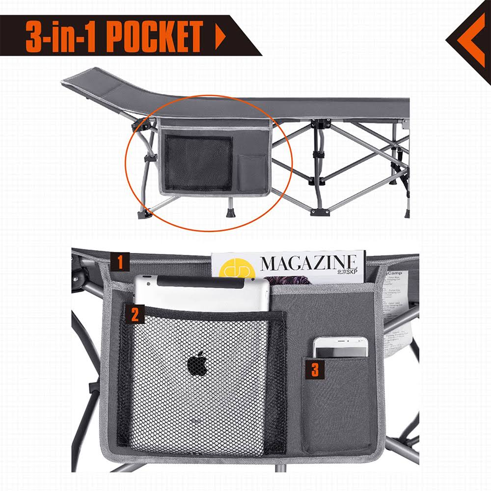 Gray Folding Camping Cot F5399