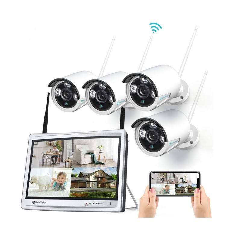 1080p Wireless Security Camera System with 12 inch LCD Monitor T41277