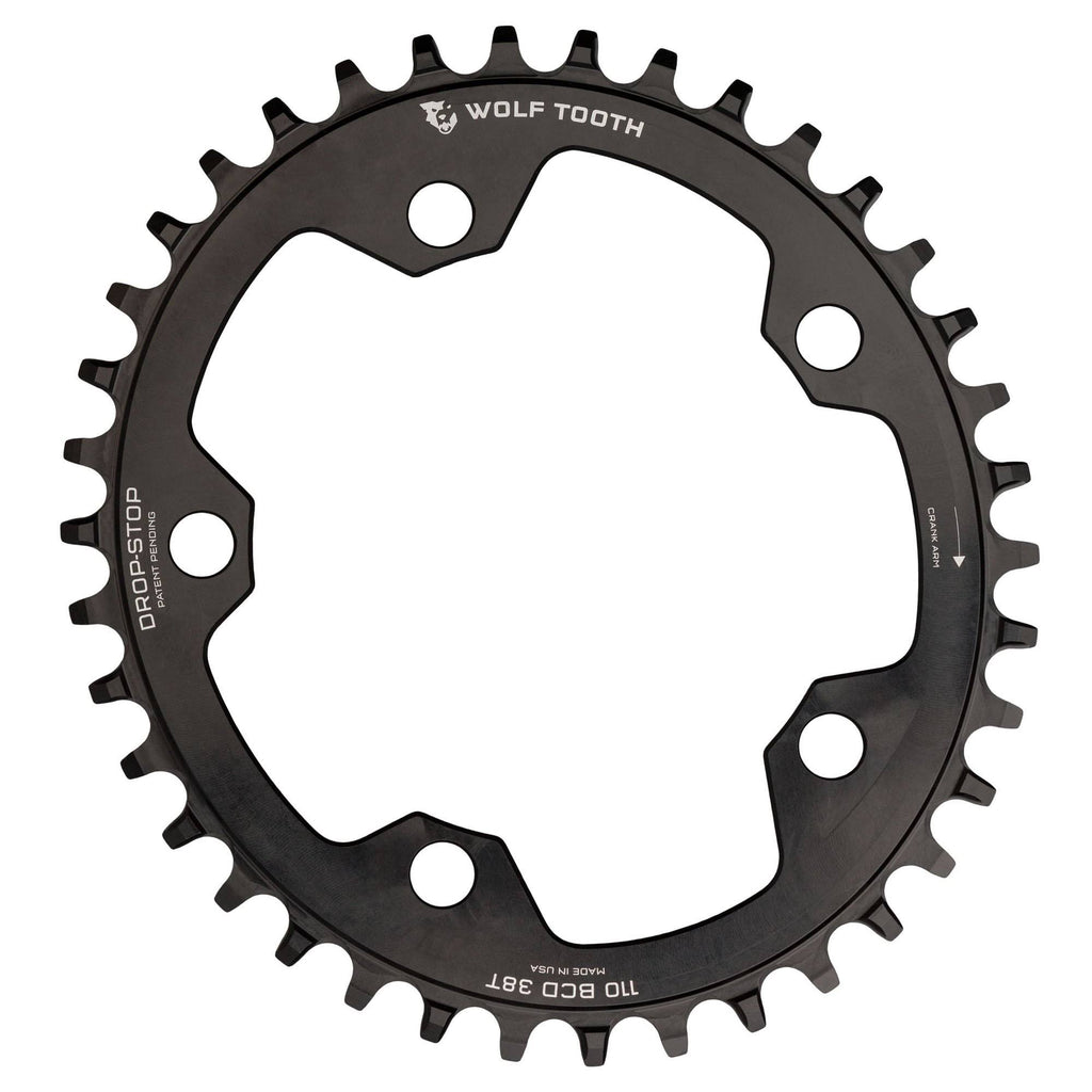 Elliptical 110 BCD Chainring - 38T 5-Bolt Drop-Stop Y10414