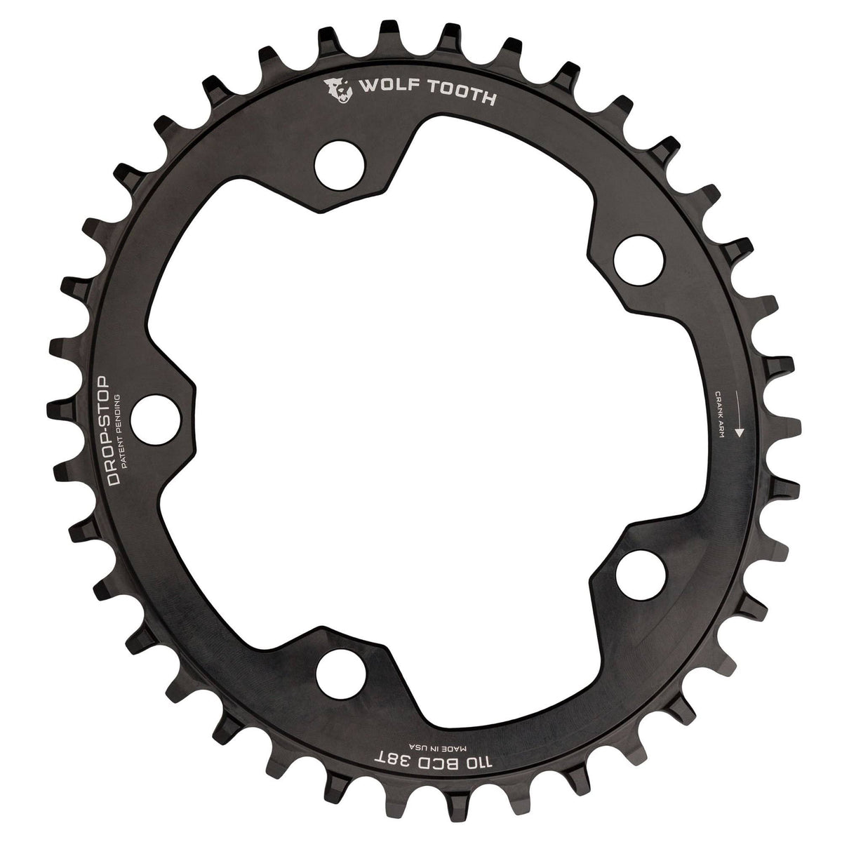 Elliptical 110 BCD Chainring - 38T 5-Bolt Drop-Stop Y10414