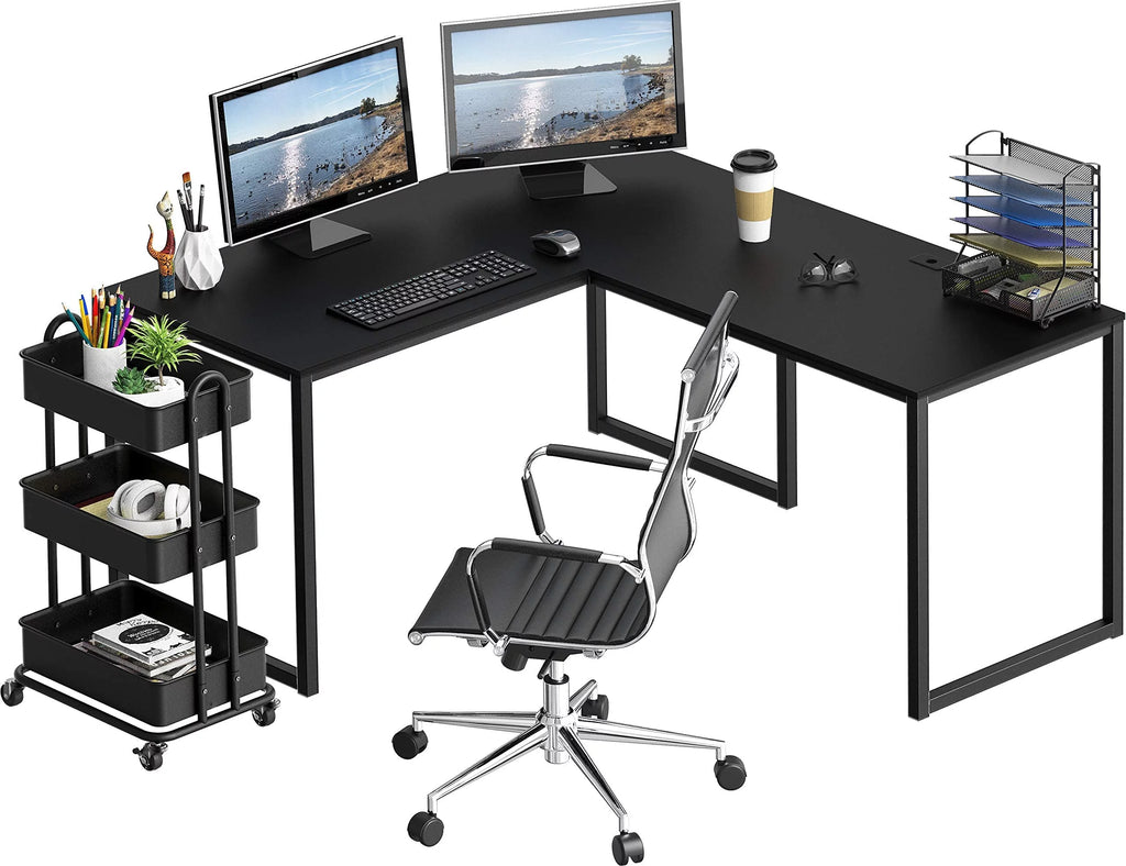 Black L-Shaped Corner Desk X837