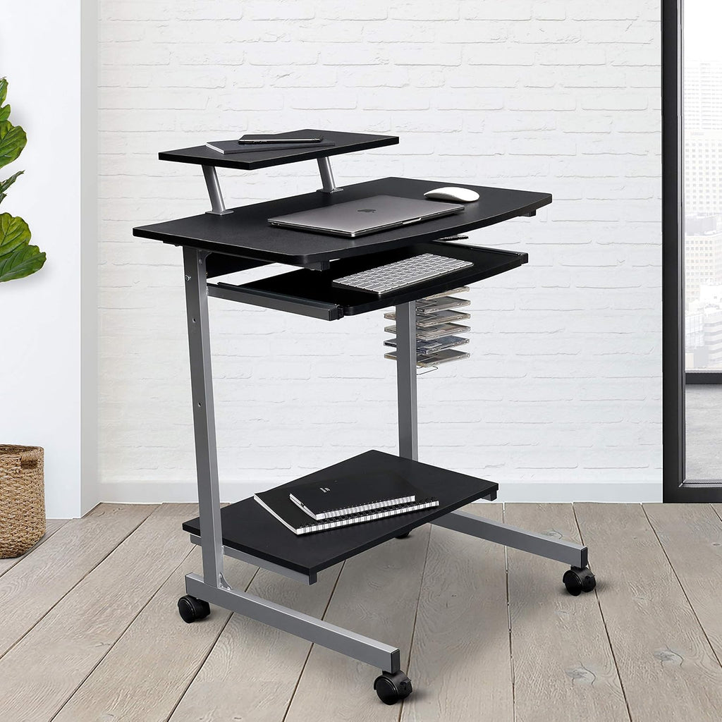 Compact Computer Cart with Storage, Espresso R561111