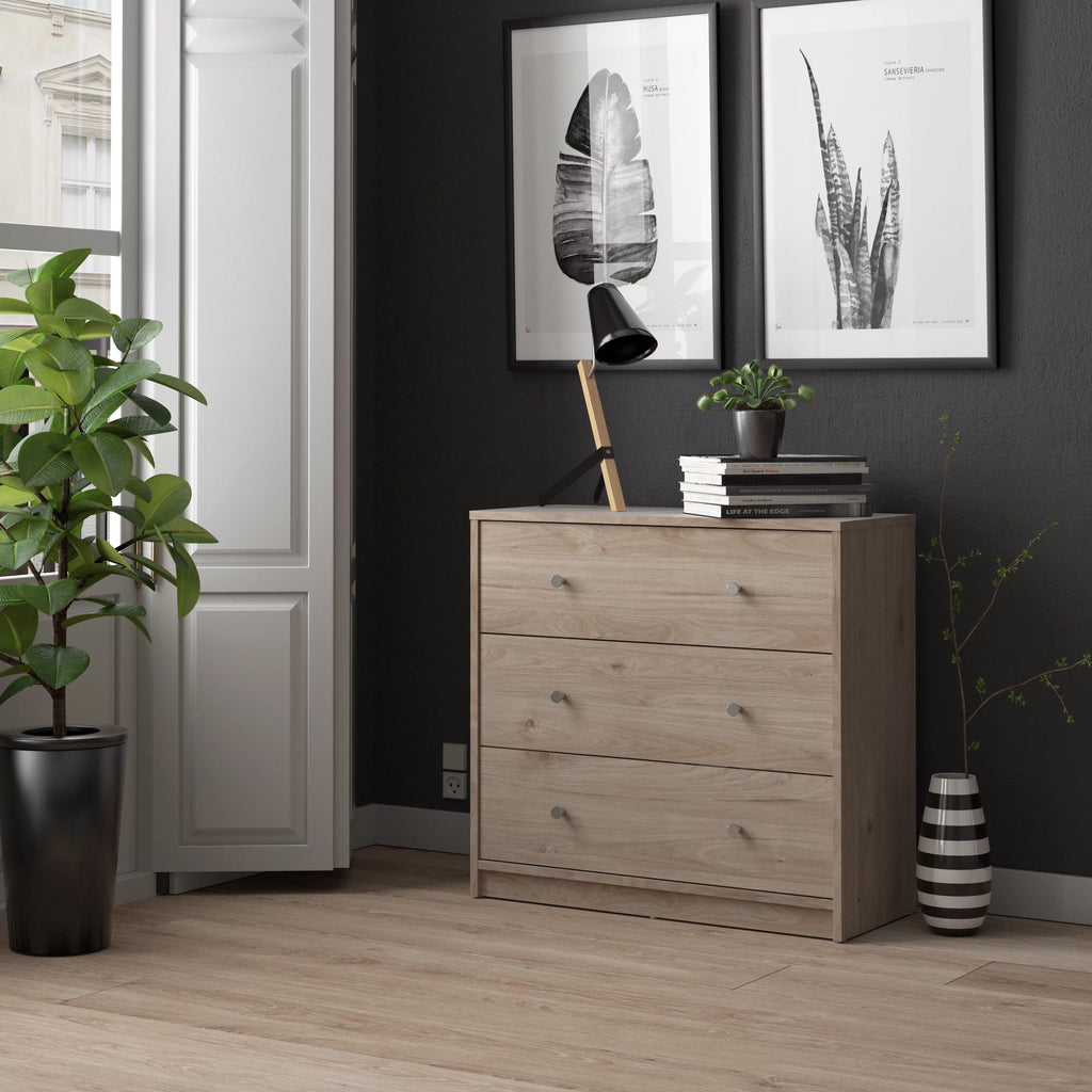 White 3 Drawer Dresser F8331