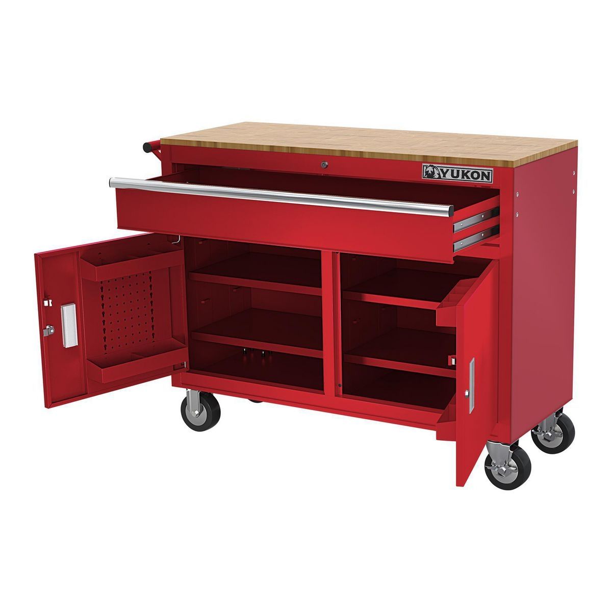 46 in. Mobile Workbench with Solid Wood Top G67780
