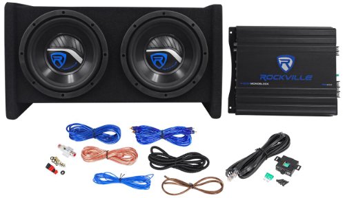 1000w Dual 10" Car Subwoofer Enclosure with Mono Amplifier and Amp Kit I235662