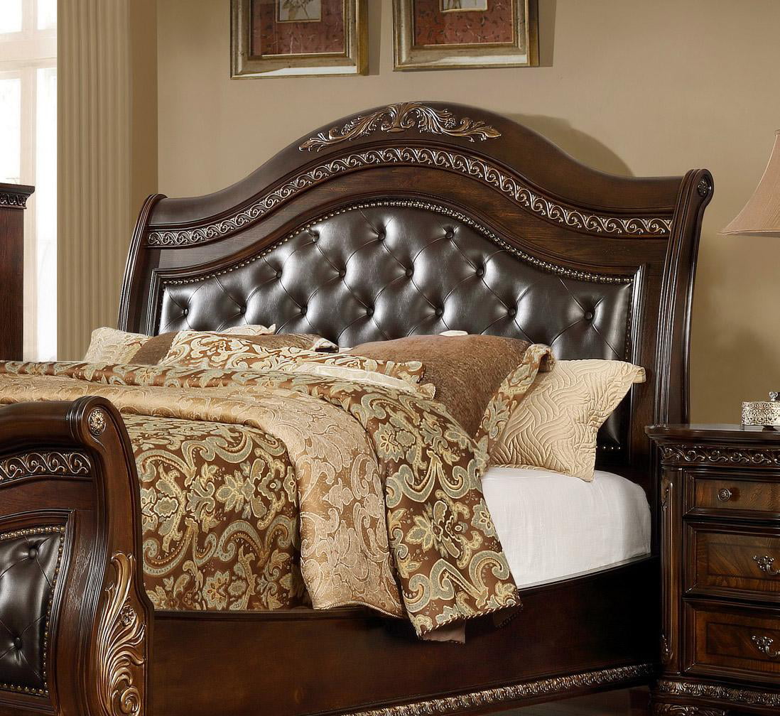 King Size Leather Headboard Bedroom Set 3Pcs R913
