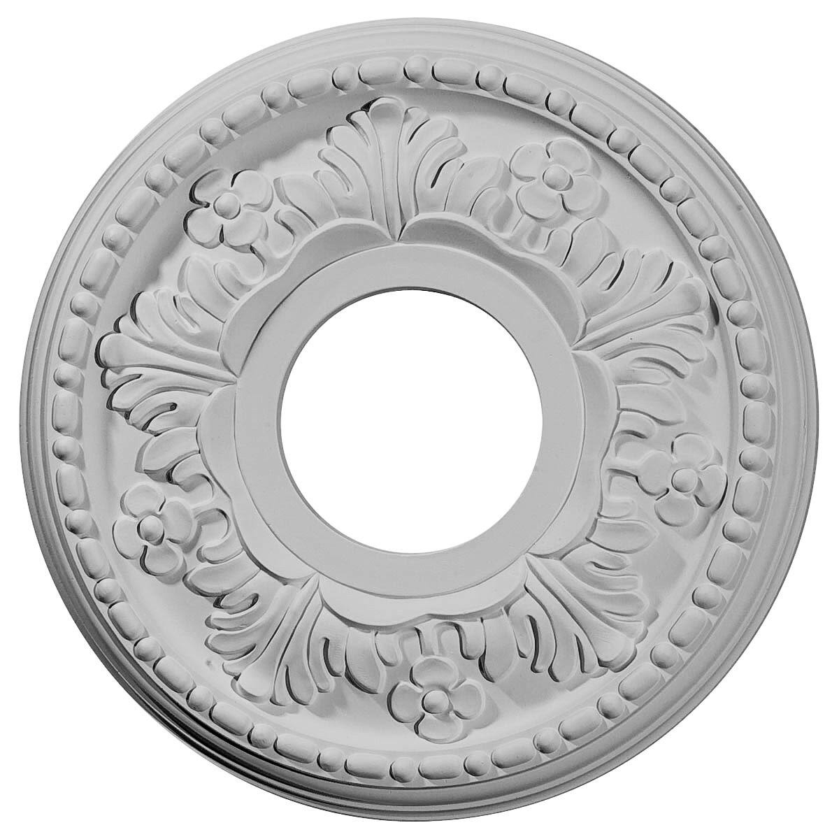 11 7/8 inchod x 3 5/8 inchid x 7/8 inchp Hand-Painted Ceiling Medallion J4818