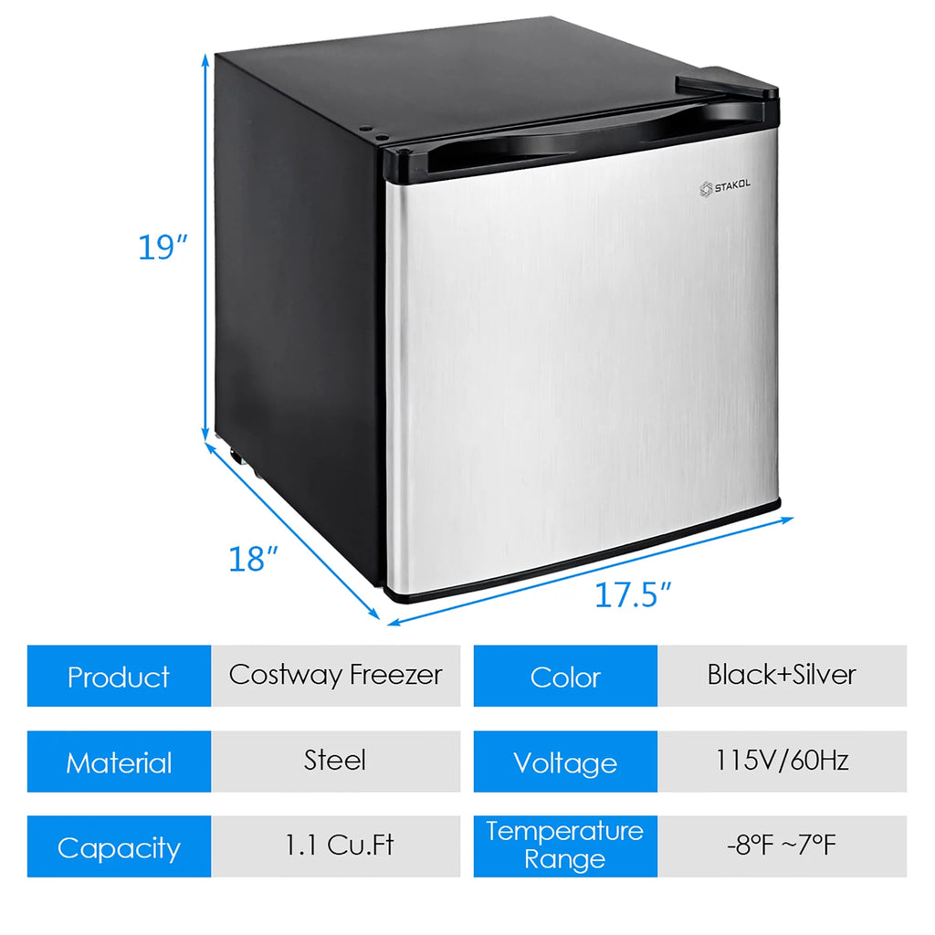 1.1 cu.ft. Compact Single Door Upright Freezer T12932