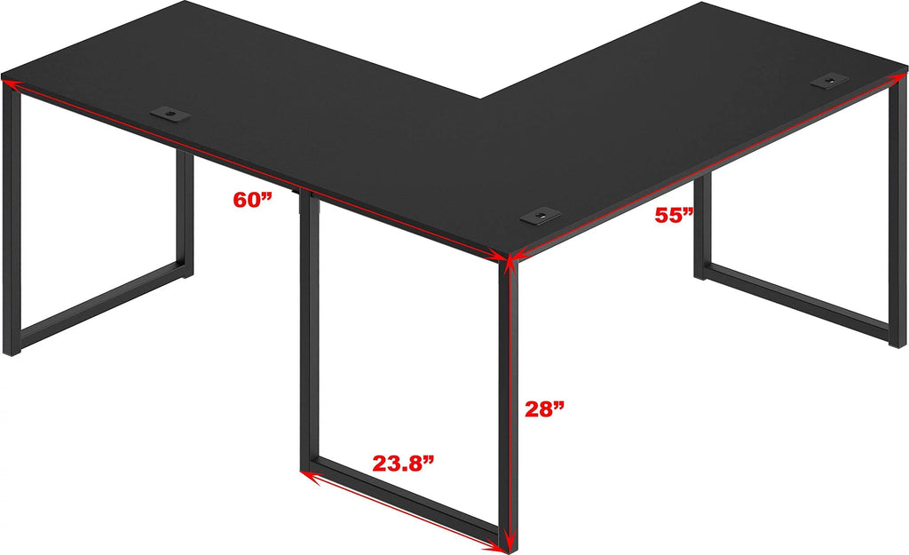 Black L-Shaped Corner Desk X837
