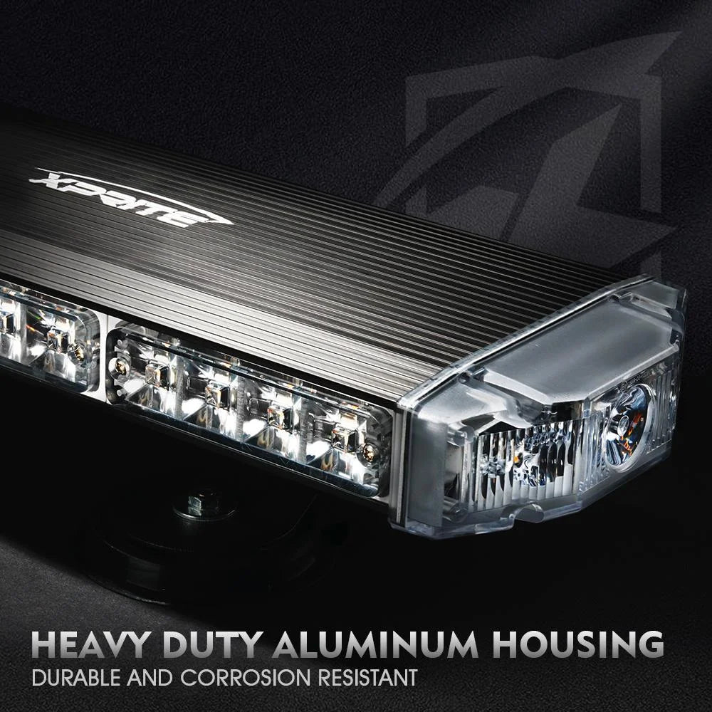 White Amber Emergency Rooftop Strobe Light with Magnetic Mount Q996
