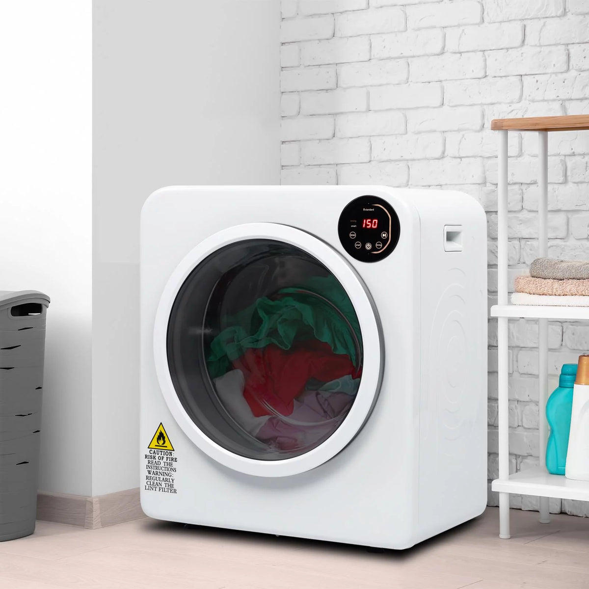 13.2lb Portable Compact Electric Dryer with Smart Controls Y9554