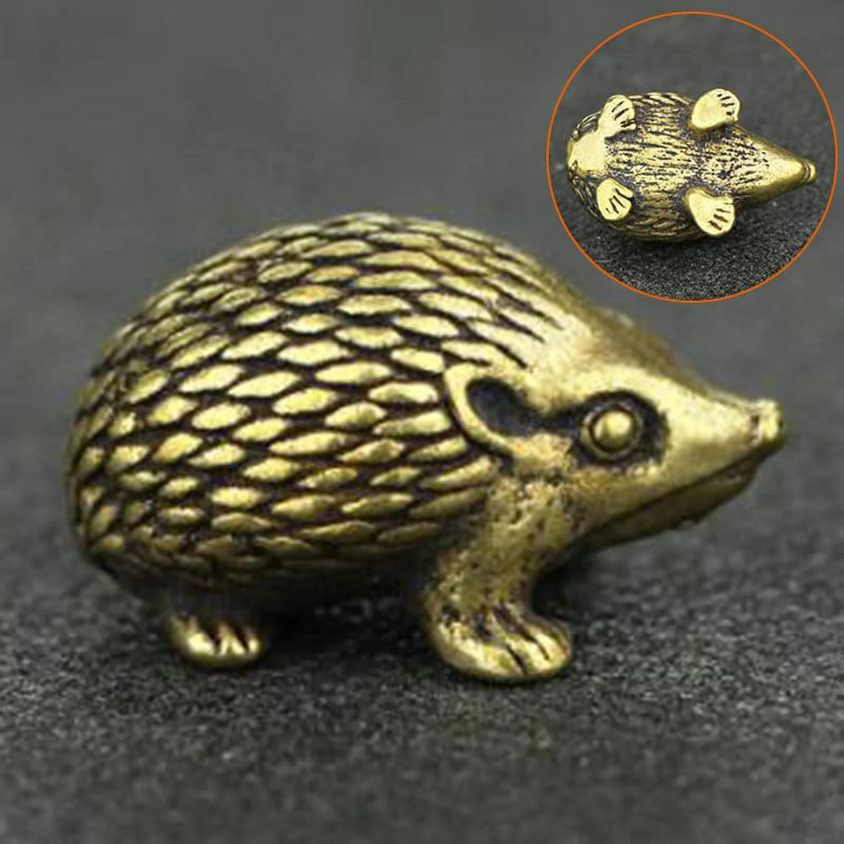 Vintage Brass Hedgehog Statue Ornaments O3221