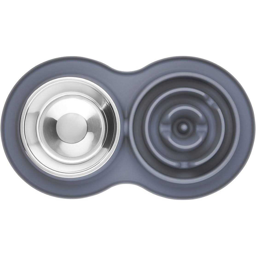 Silicone Slow Feeder Mat with Stainless Steel Bowl B874903