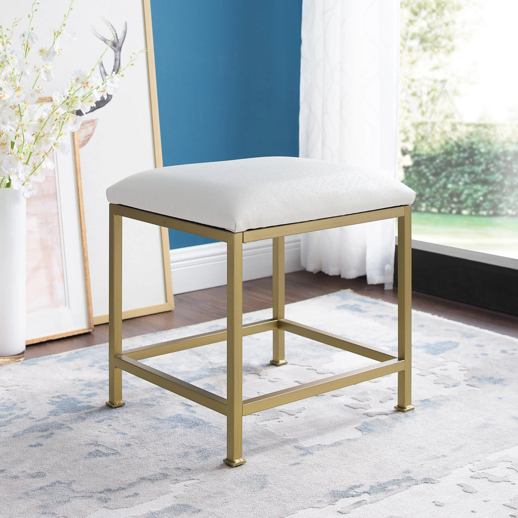 Soft Gold Vanity Stool Q9498