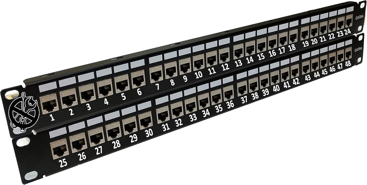 48-Port CAT6A FTP Shielded 2U Patch Panel 19-Inch V20105