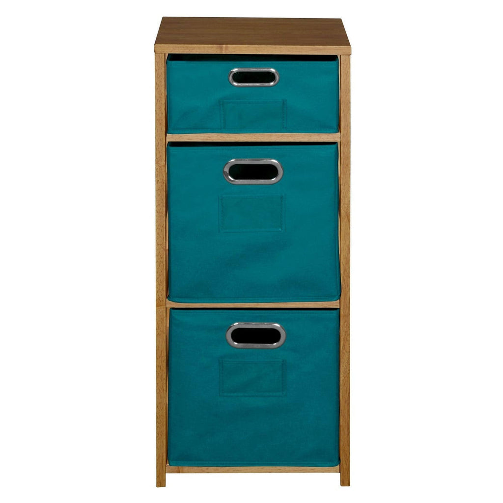 Square Folding Bookcase with Fabric Bins H436