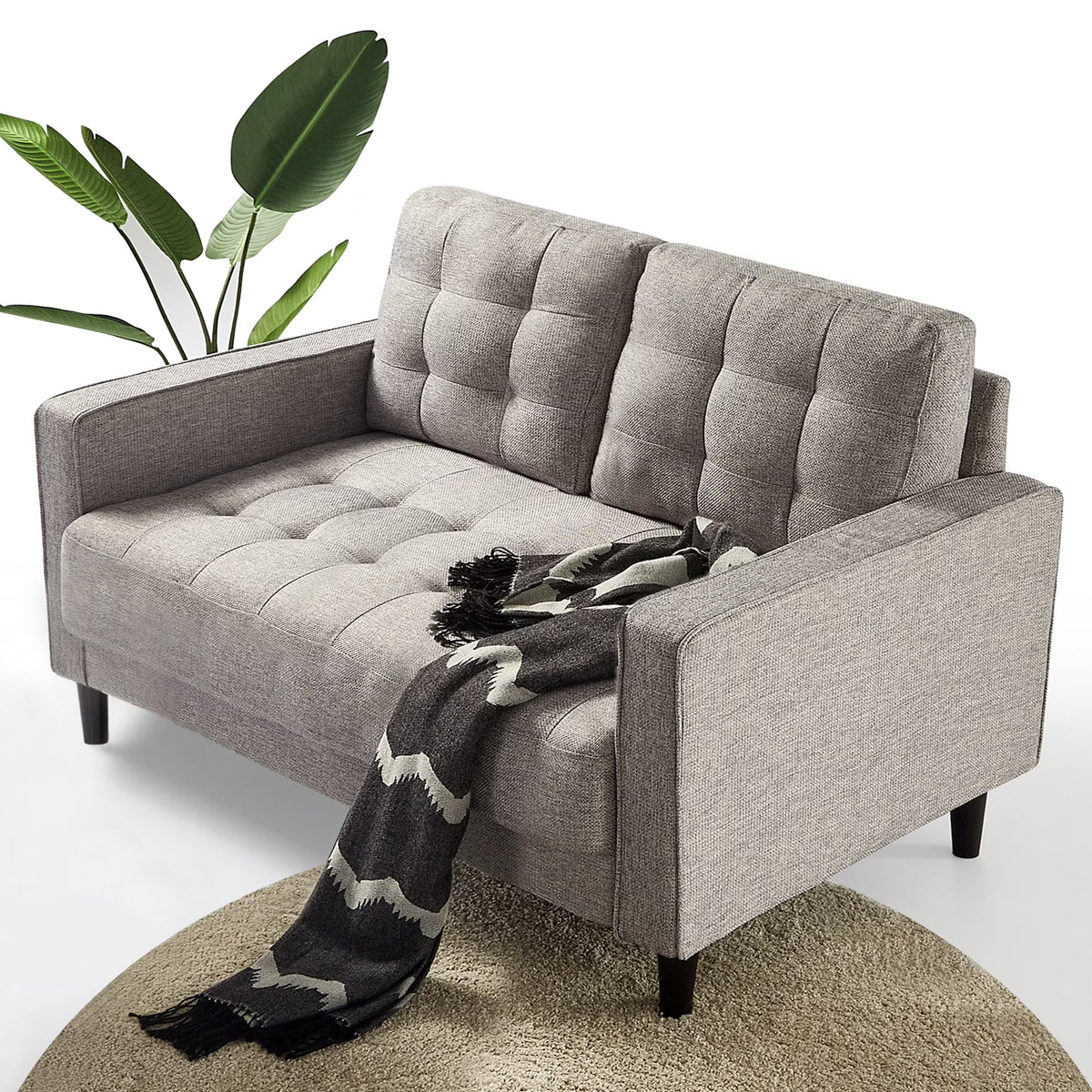Soft Gray 2-Seater Loveseat Z891998