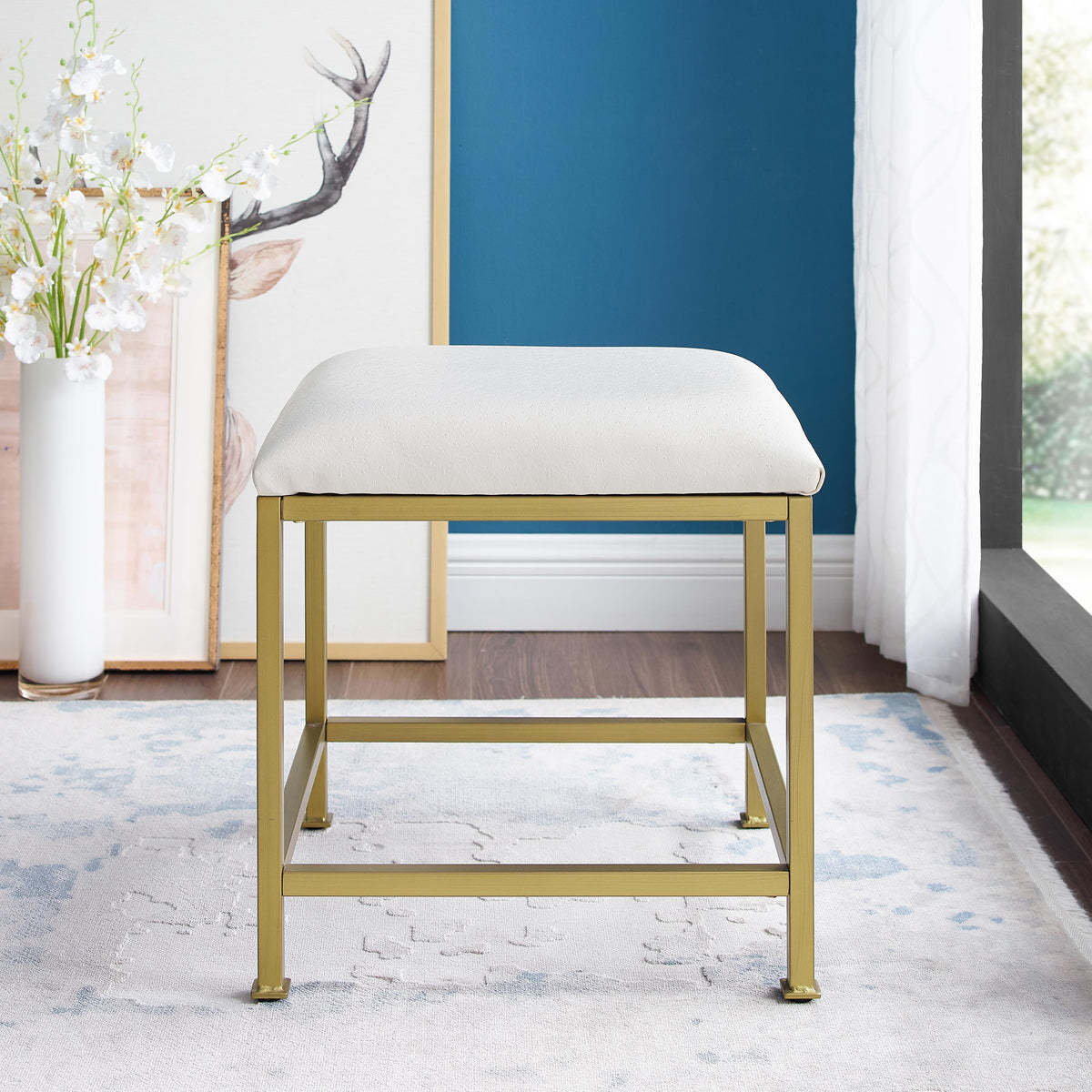 Soft Gold Vanity Stool Q9498