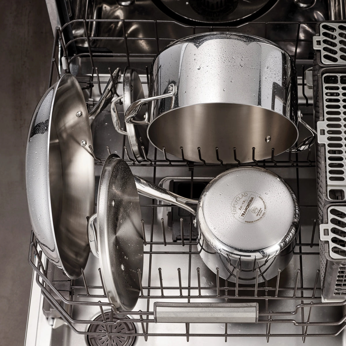 12" Tri Ply Clad Stainless Steel Fry Pan O971