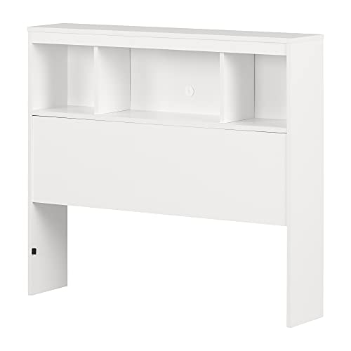 Twin Pure White Bookcase Headboard S882