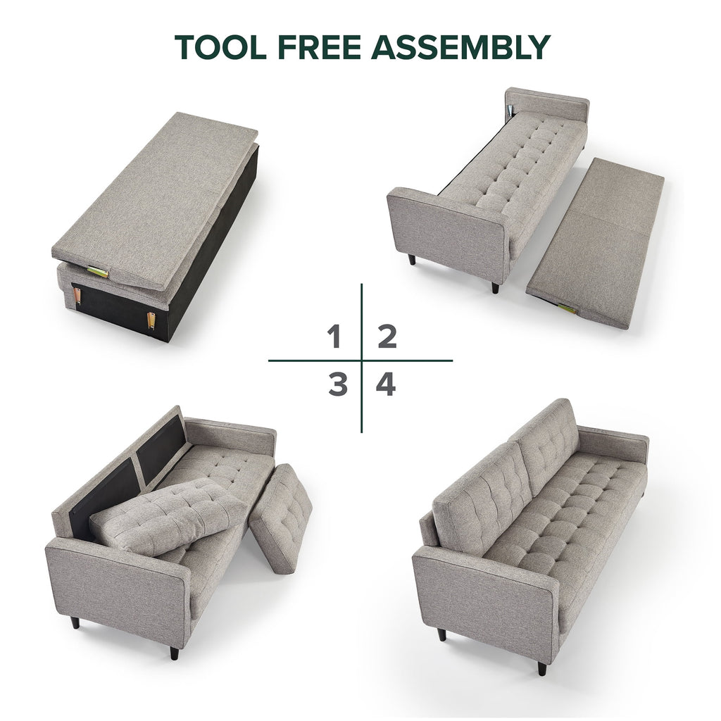 Soft Gray 2-Seater Loveseat Z891998