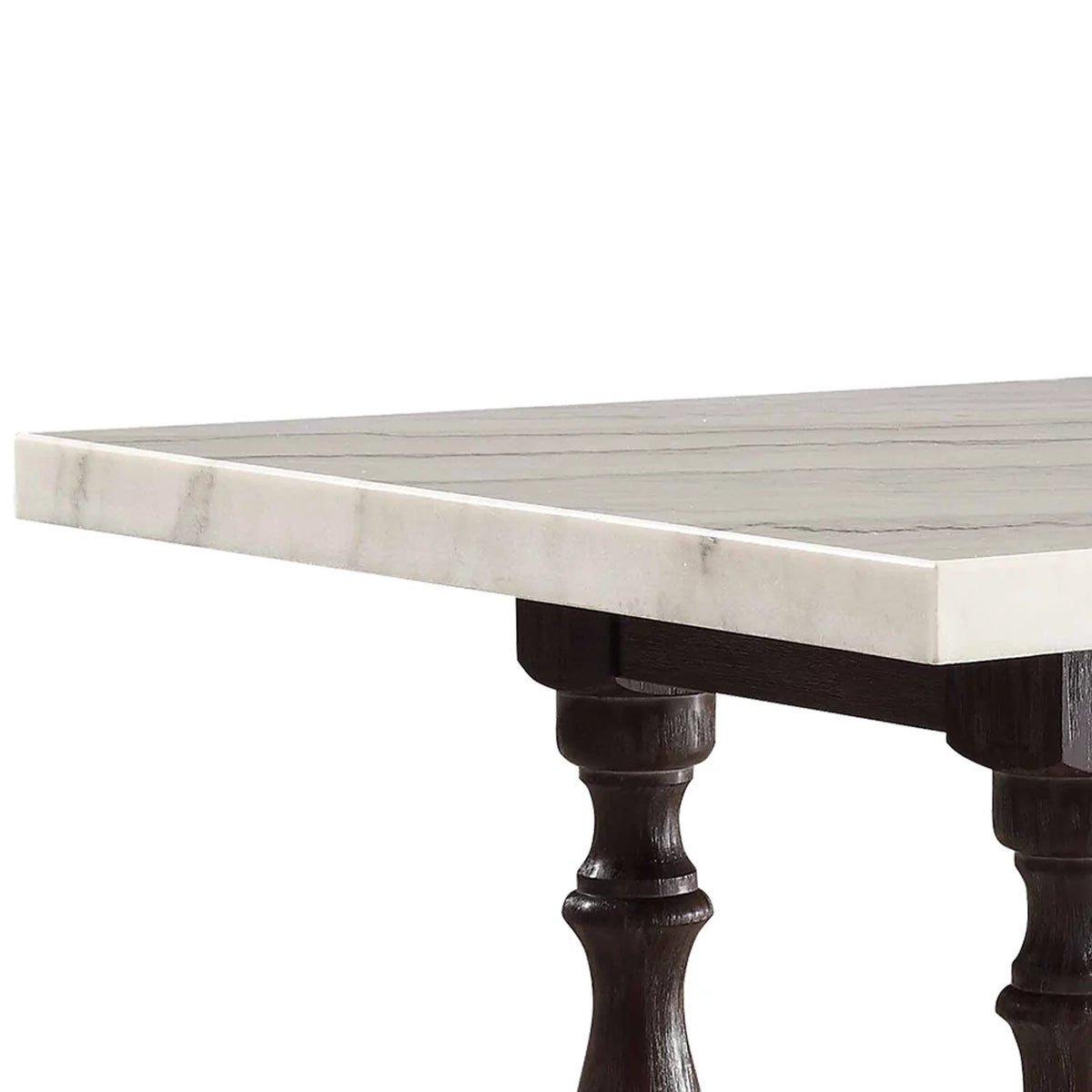 White and Brown Marble Top Wooden Dining Table H583358