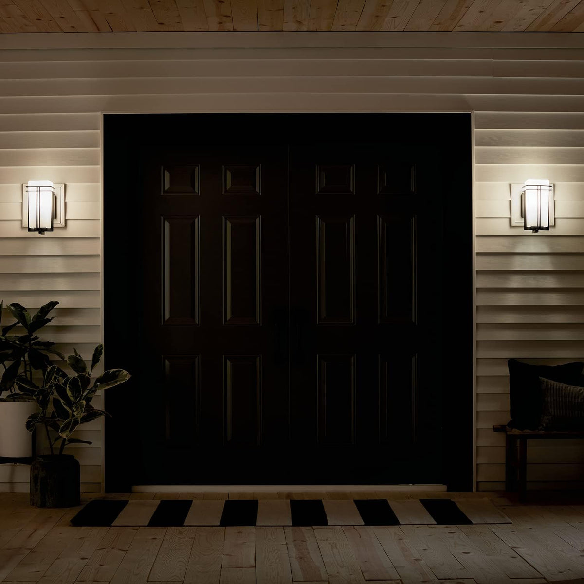 1 Light Black Outdoor Wall Light G97072