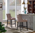 Button Tufted Velvet Counter Stool Chair E600065