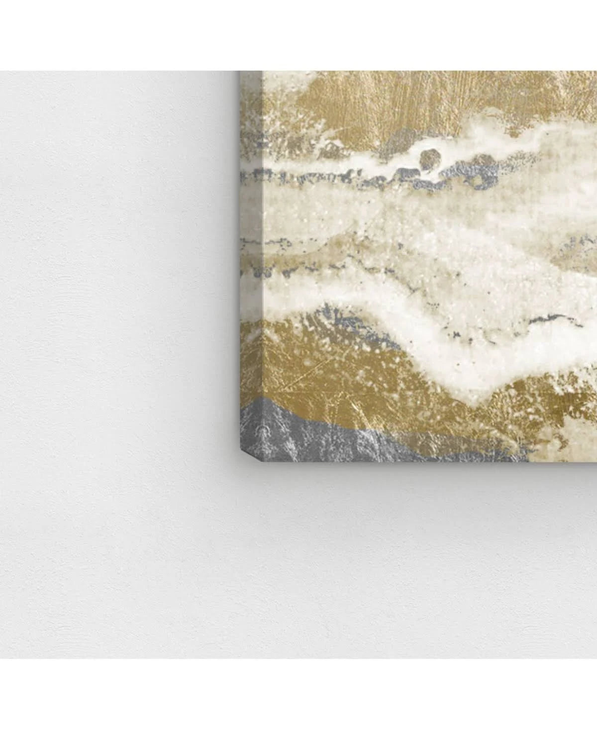 Gold Silver Agate Abstract Canvas H158