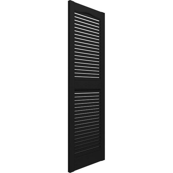 12 inch x 80 inch Vinyl Cathedral Top Center Mullion Open Louver Shutter G264
