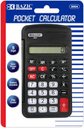 Pocket Size 8-Digit Calculator with Flip Cover, Black, 24-Pack G537