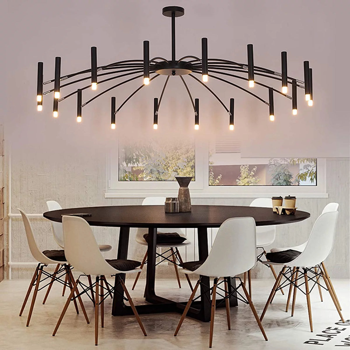 Black Metal 18 Lights Chandelier Z43526