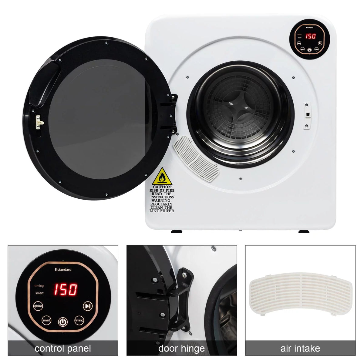 13.2lb Portable Compact Electric Dryer with Smart Controls Y9554