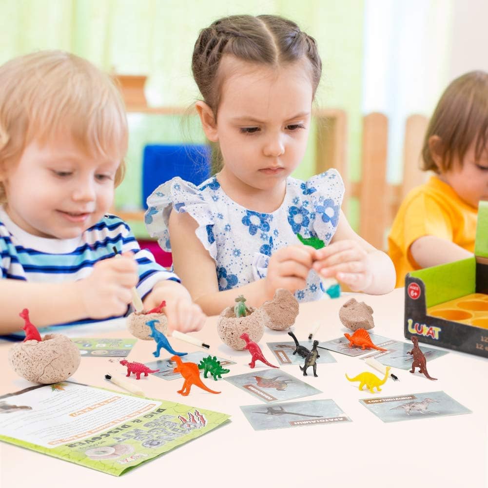 12 PCS Dinosaur Excavation Toys with Dinosaur Eggs N2021