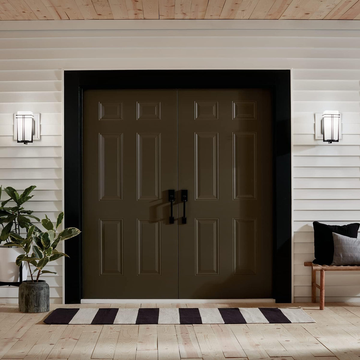 1 Light Black Outdoor Wall Light G97072