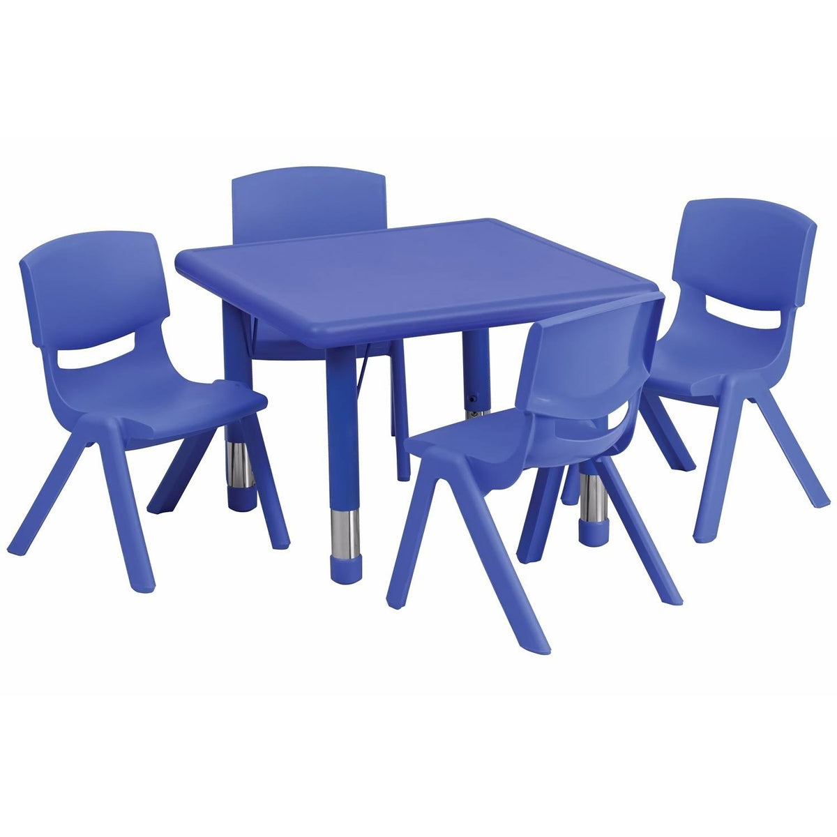 24'' Square Plastic Height Adjustable Activity Table Set with 4 Chairs I3950