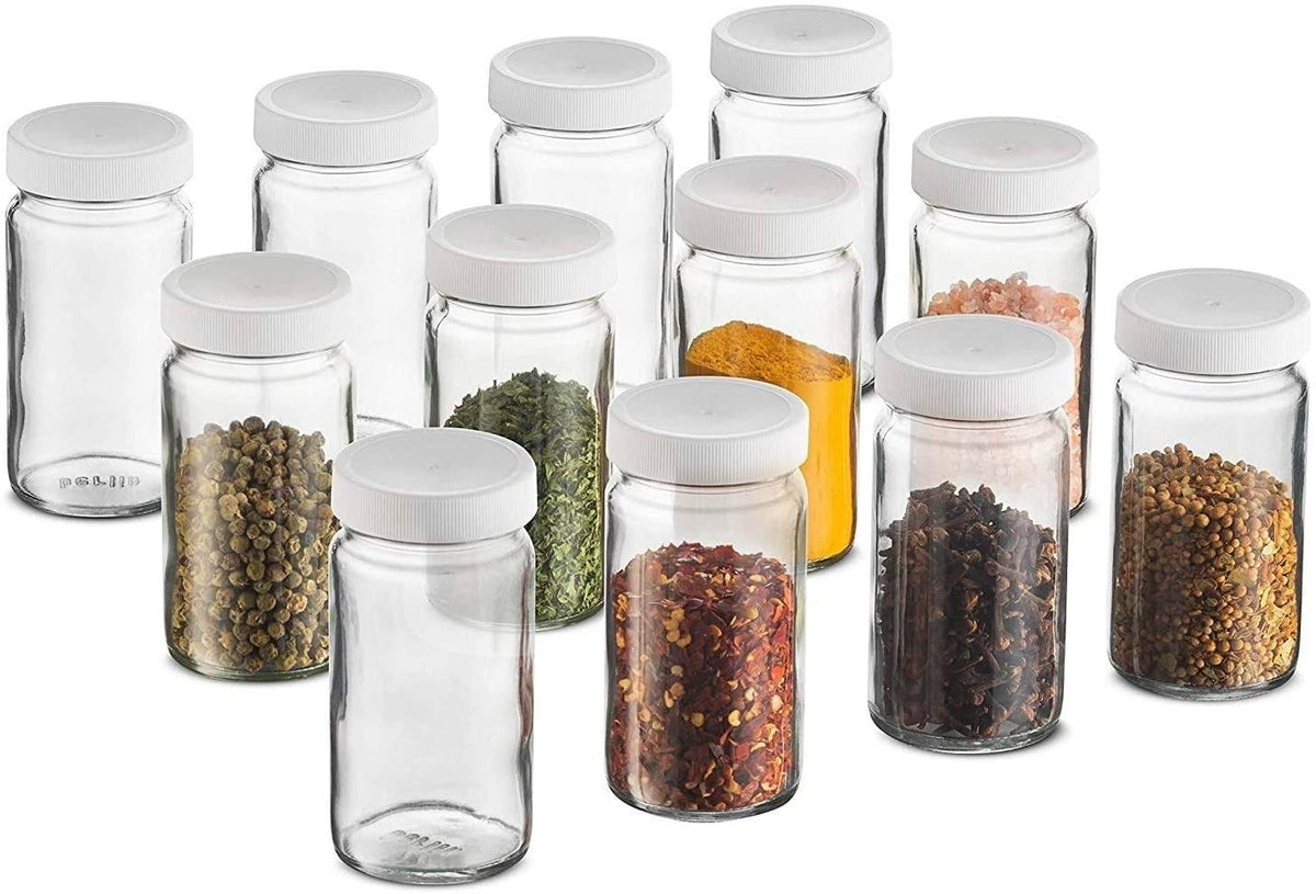 12 Pack Clear 4 oz Glass Mason Jars with Airtight Lid H202
