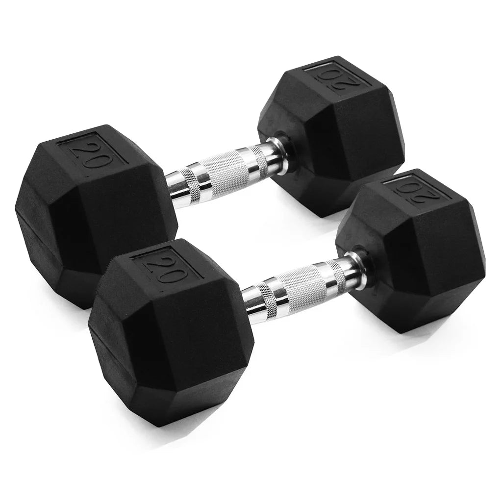 25lb Rubber Hex Dumbbell Pair B363