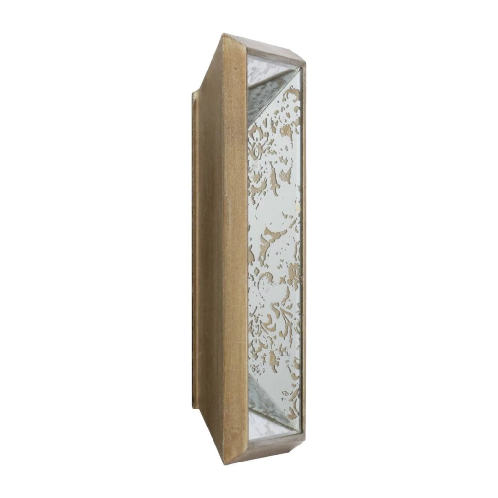 12" Brown and Silver Wooden Framed Rectangular Hanging Mirror J47874