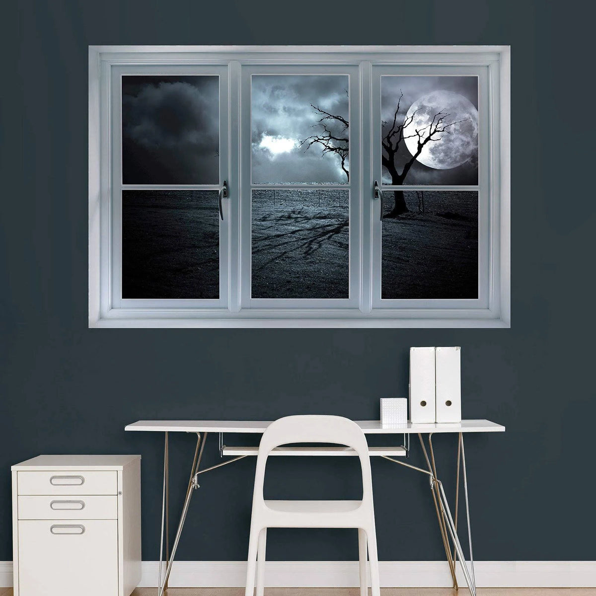 Full Moon Window Wall Decal C958