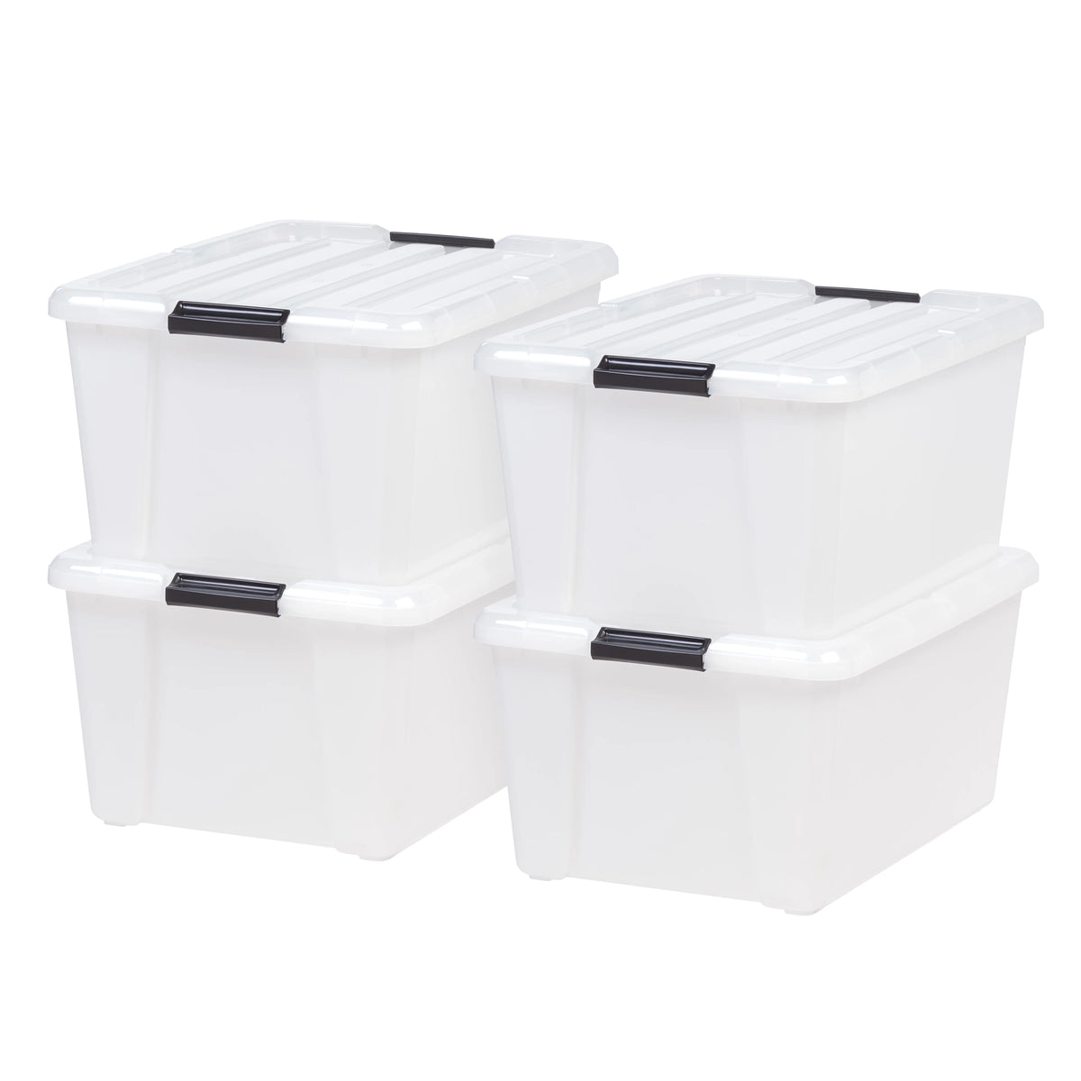 45 Qt Pearl Latch Storage Bin with Lid, Set of 4 G87412