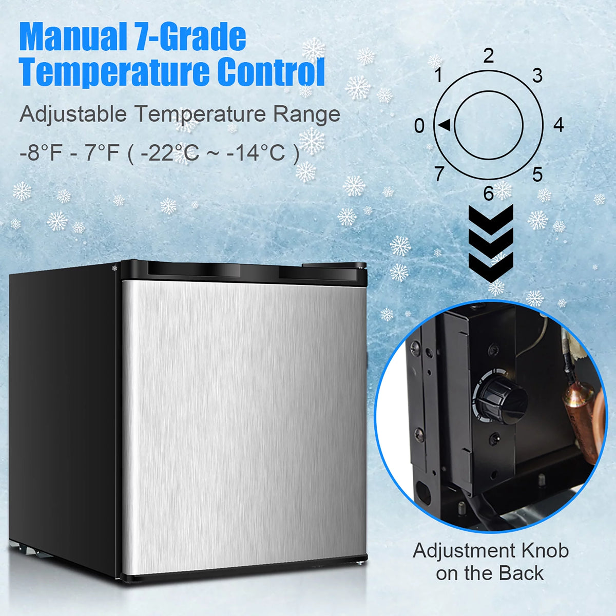 1.1 cu.ft. Compact Single Door Upright Freezer T12932