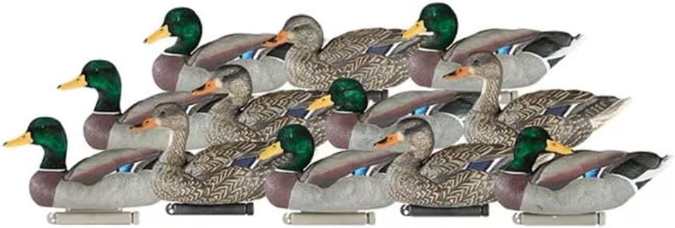 12 Pack Flocked Head Mallard Decoys R672401