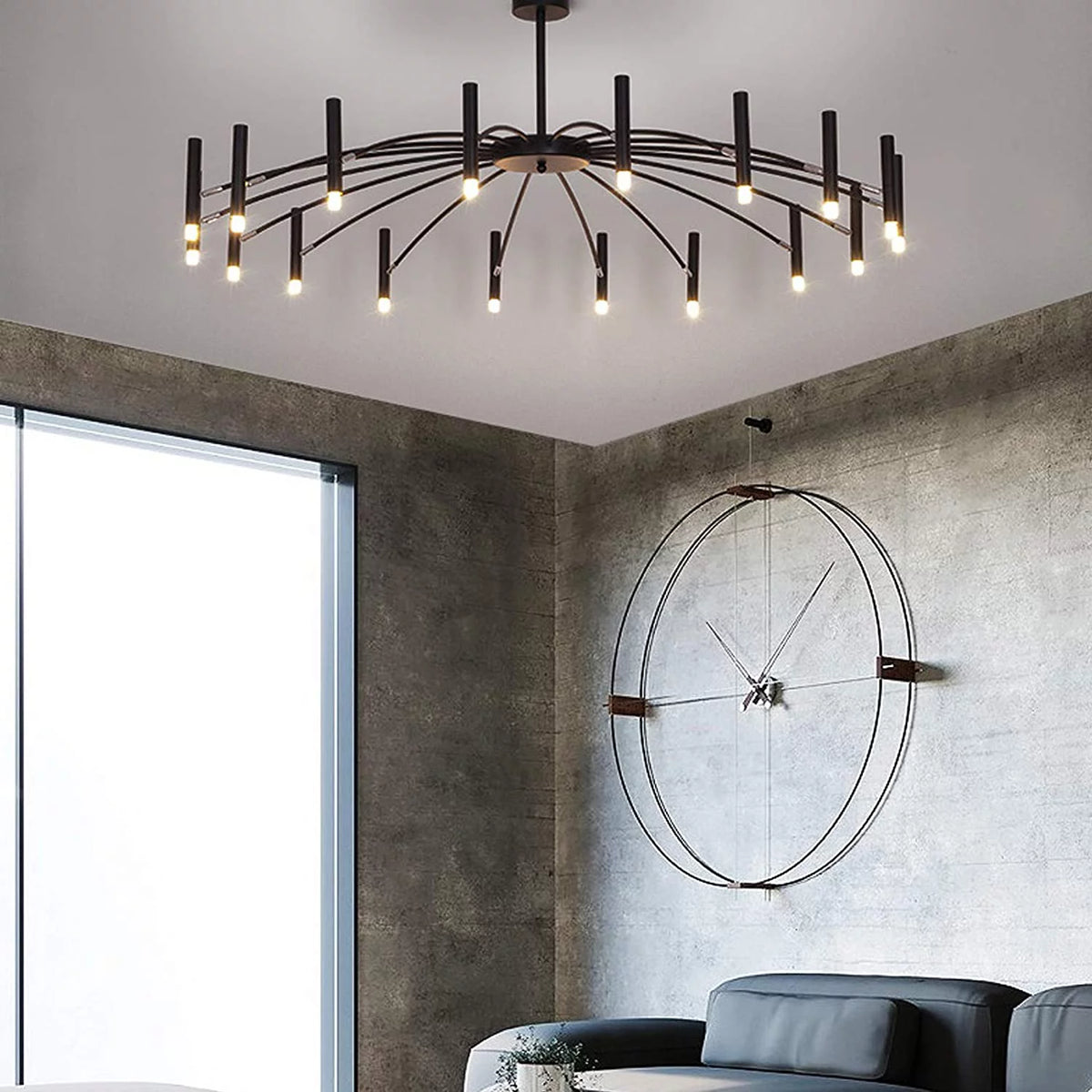 Black Metal 18 Lights Chandelier Z43526