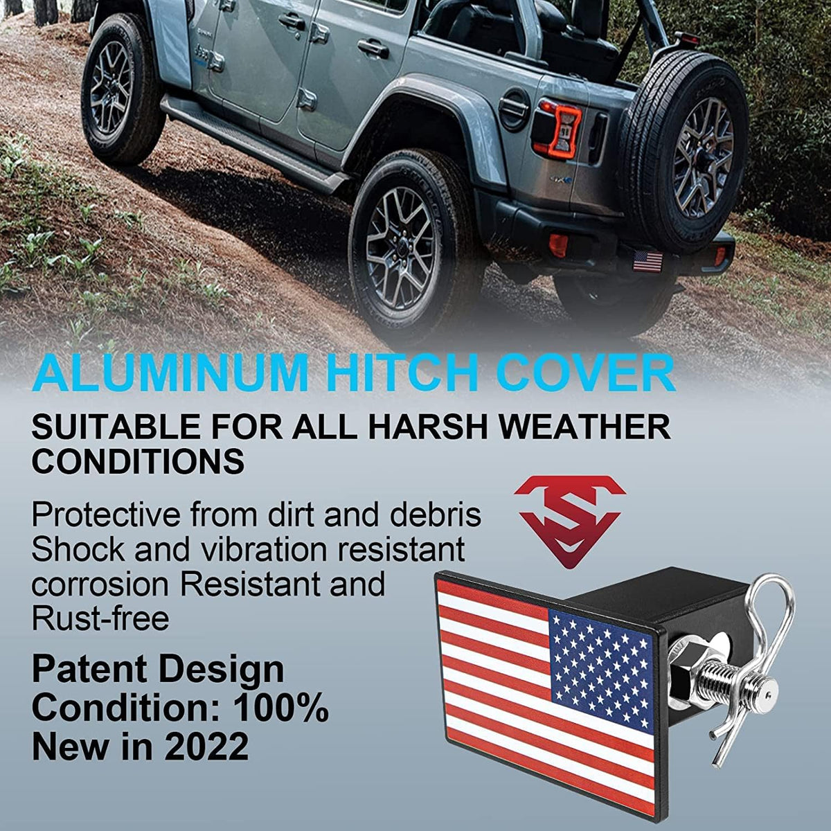 American Metal Flag Trailer Hitch Cover G140268