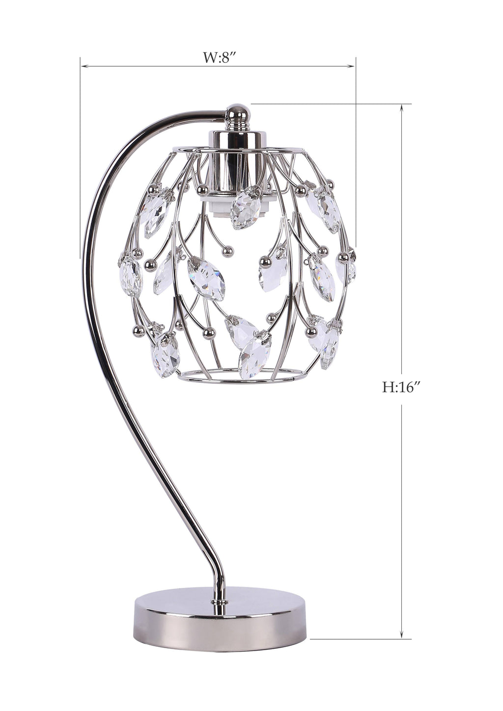 Polished Nickel Task Lamp with Crystalline Metal Shade (2-Pack) R16076